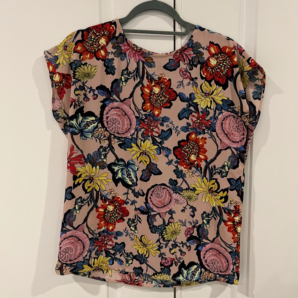 Halogen Ruffle Sleeveless Pink Top